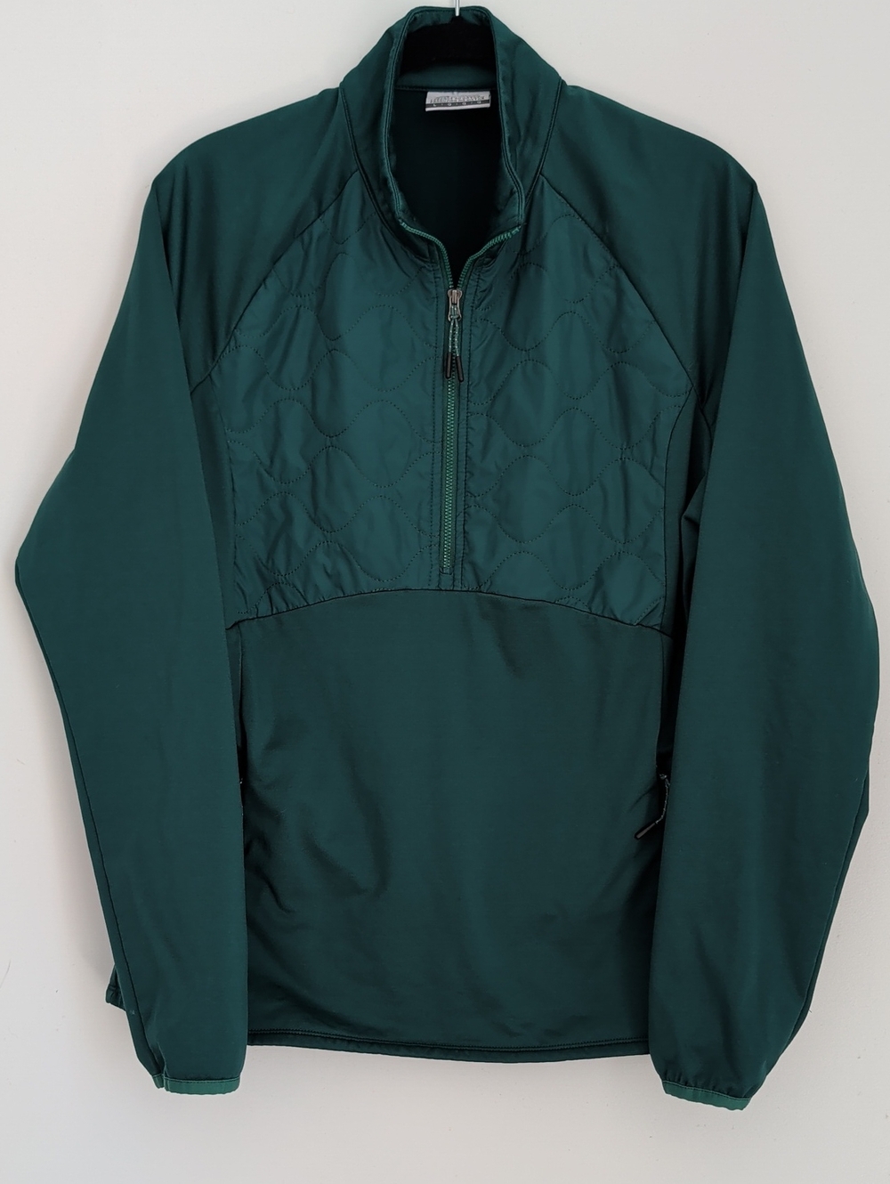 Asics Forest Green Pullover Sweatshirt With Zipper Pockets Size Large